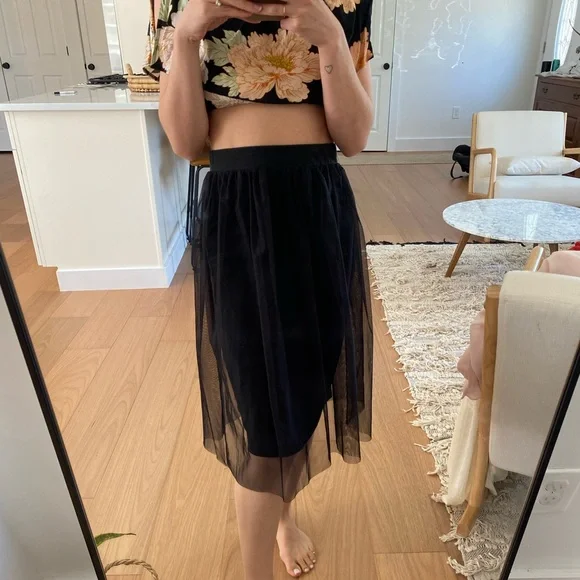 Topshop Skirts Top Shop Tulle Midi Skirt Poshmark